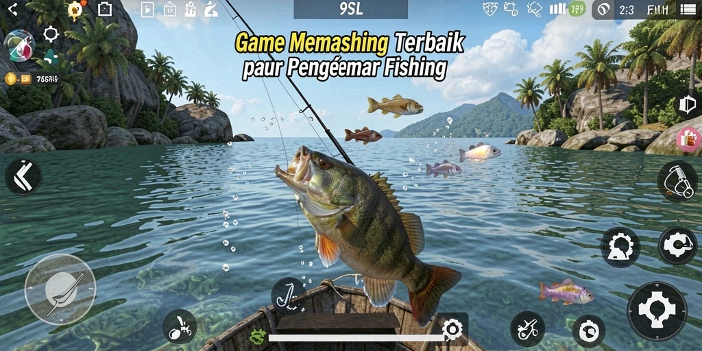 Gameplay seru dalam 9SL dengan berbagai ikan dan lokasi menakjubkan.