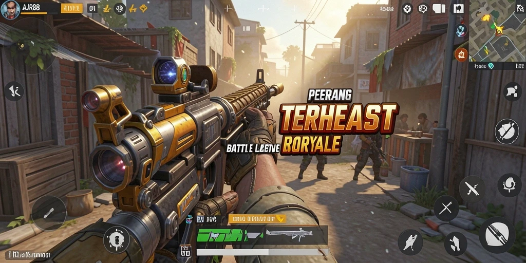 Tampilan gameplay seru AJR88 dengan aksi menegangkan di arena Battle Royale.