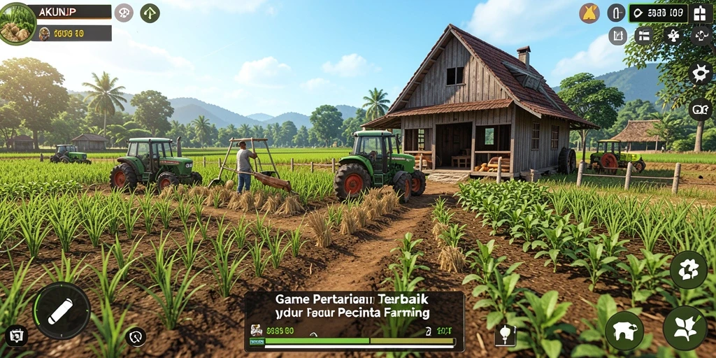 Tampilan gameplay AKUNJP yang menarik dan seru saat bertani.