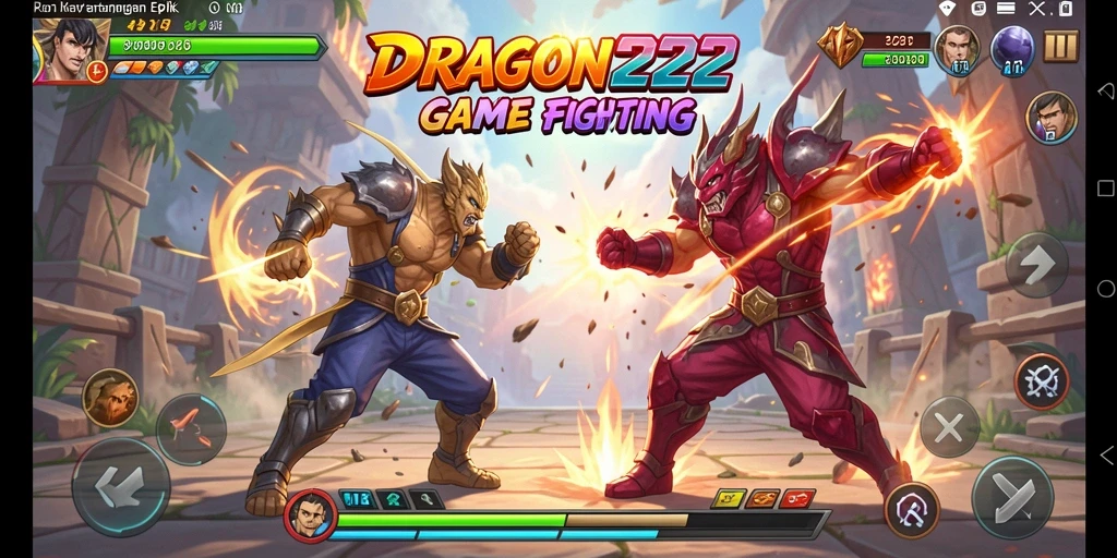Screenshot gameplay DRAGON222 menunjukkan pertarungan seru antar karakter.