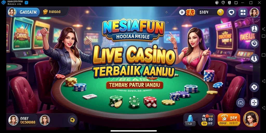 Tampilan utama NESIAFUN dengan gameplay Live Casino yang menegangkan.