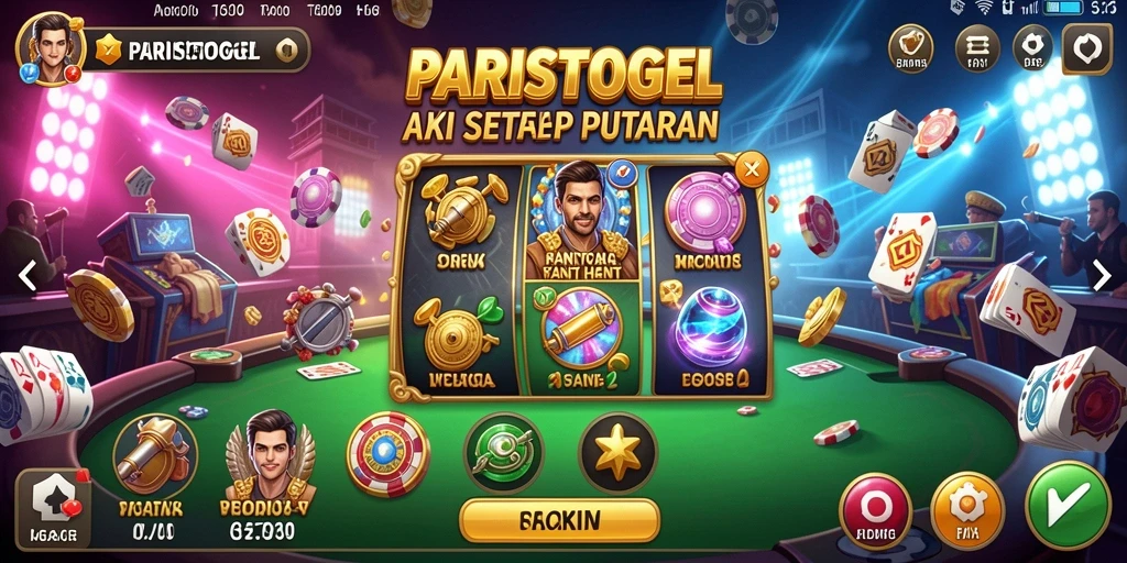 Tampilan gameplay mendebarkan dari PARISTOGEL yang menunjukkan aksi penuh adrenalin.