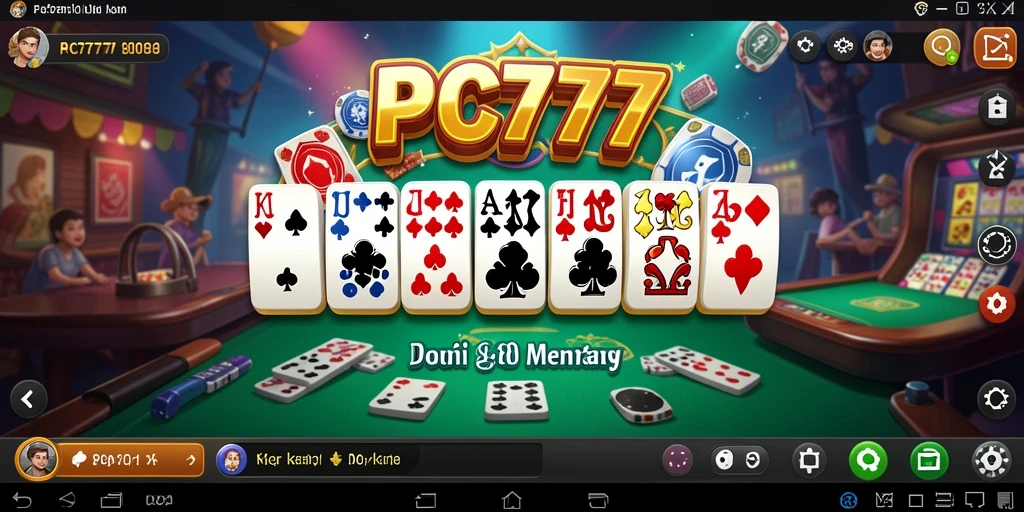 Screenshot gameplay PC777 yang menunjukkan keseruan bermain Domino.