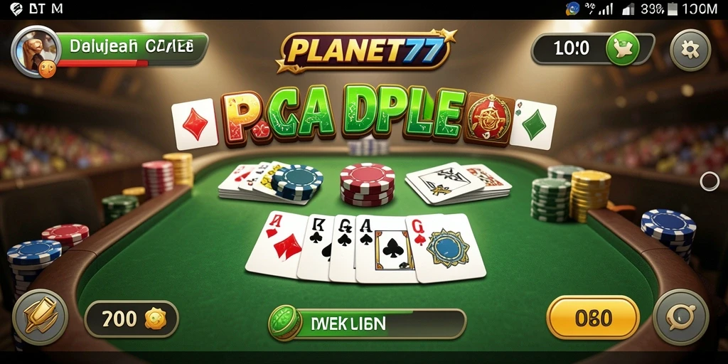 Screenshot PLANET77 saat permainan Gaple yang seru dan interaktif.
