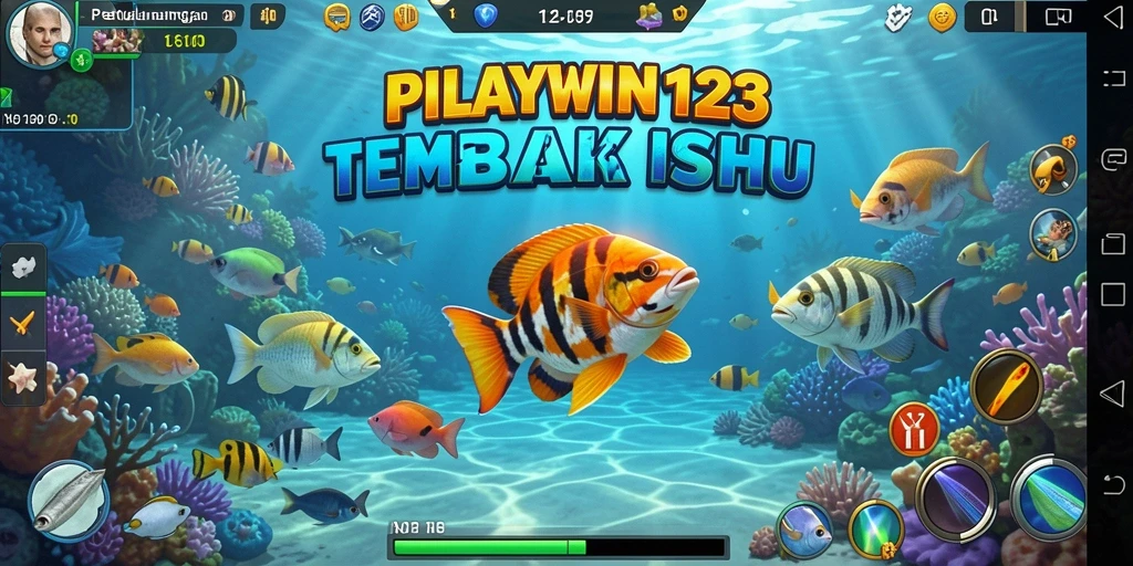 Tangkapan layar gameplay seru dari PLAYWIN123 saat menembak ikan.