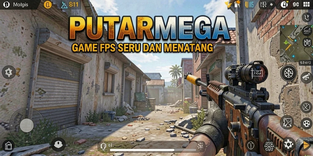 Screenshot gameplay PUTARMEGA yang intens dan penuh aksi FPS.