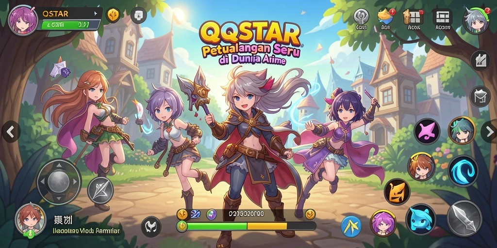 Tampilan gameplay menarik dengan karakter Anime ikonik.
