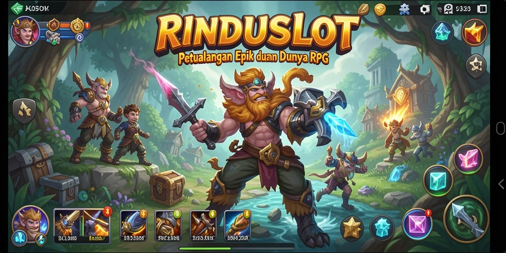 Screenshot gameplay RINDUSLOT menunjukkan aksi pertarungan yang mendebarkan.