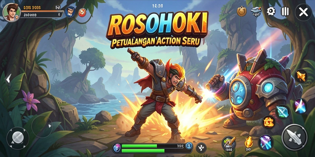 Screenshot gameplay ROSOHOKI yang menunjukkan aksi seru dan mendebarkan.