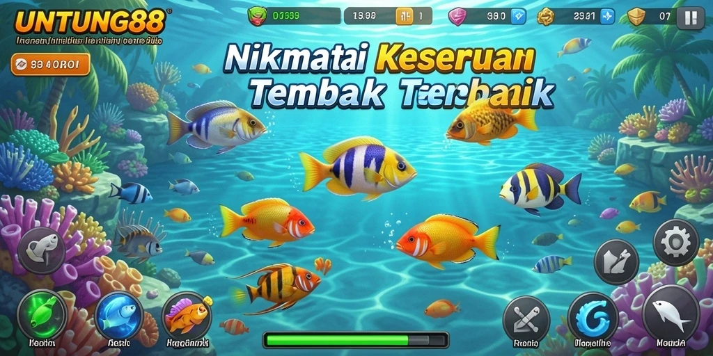 Tampilan gameplay seru di UNTUNG88 saat berburu ikan.