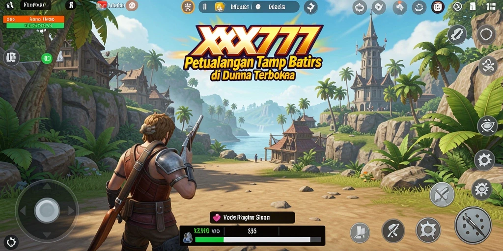 Tampilan gameplay XXX777 di dunia terbuka yang luas dan interaktif.