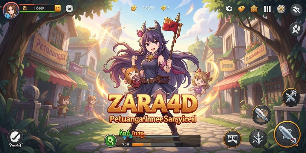 Gameplay ZARA4D menampilkan pertarungan karakter anime yang mendebarkan.